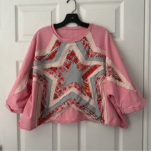 Star Patched Boho Top